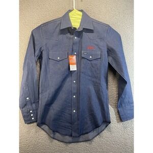 Wrangler Men's Denim Long Sleeve Work Shirt - Small